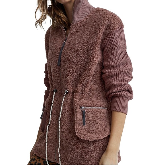 COPY - Varley Jacket Westwood Sherpa Brown Teddy Fleece Pockets Full Zip Women’… - Picture 3 of 16